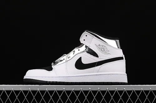 All categories Air Jordan Jordan series basketball shoes Air Jordan 1 Mid Air Jordan 1 Mid AJ1 Leonard Jr. Joe 1 black and white silver 554724-121